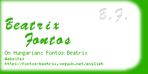 beatrix fontos business card